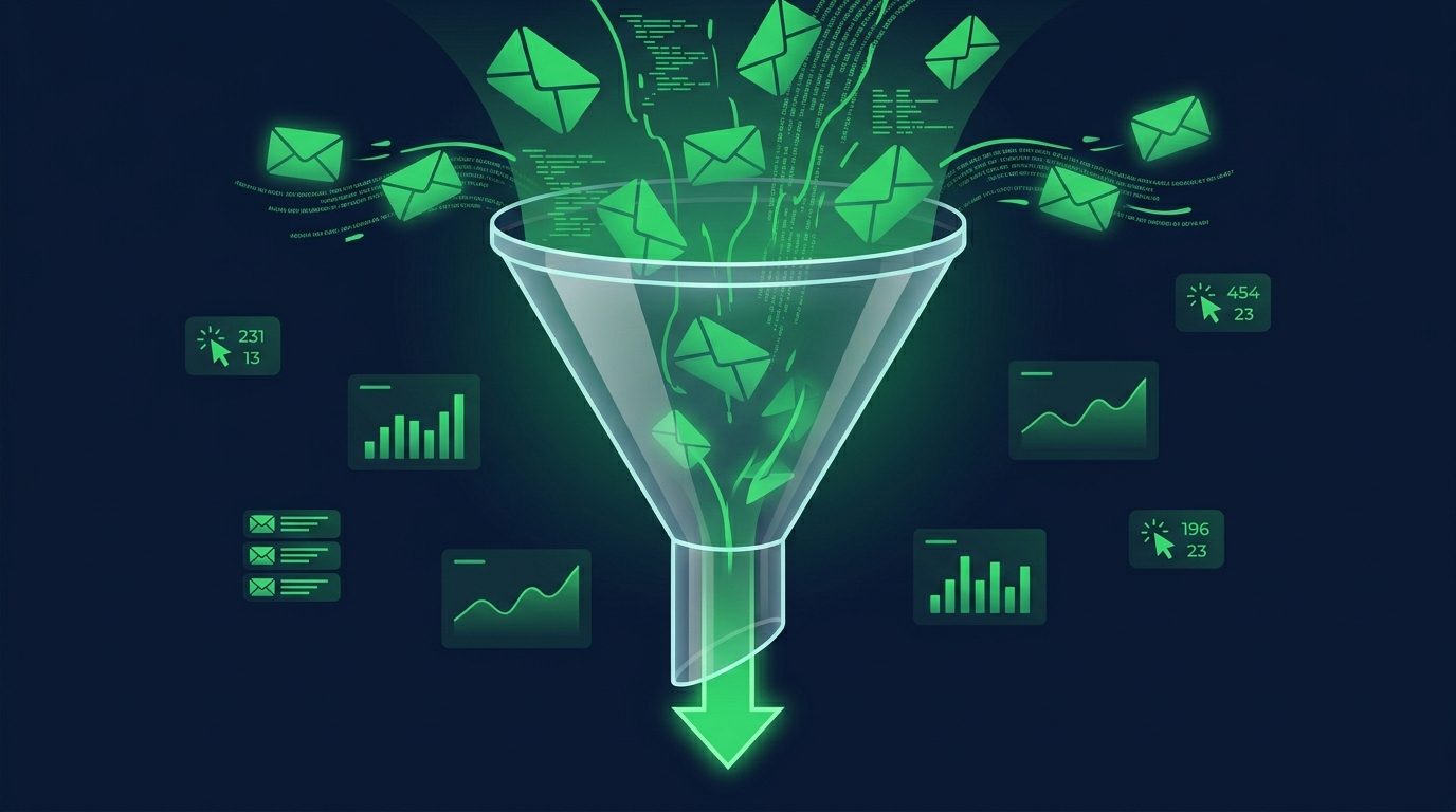Solo ads funnel converting email clicks into affiliate sales with tracking metrics