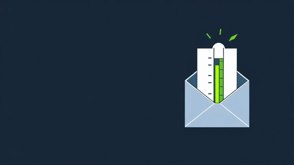 Email envelope with a warmup thermometer, representing gradually building sender reputation on a new domain